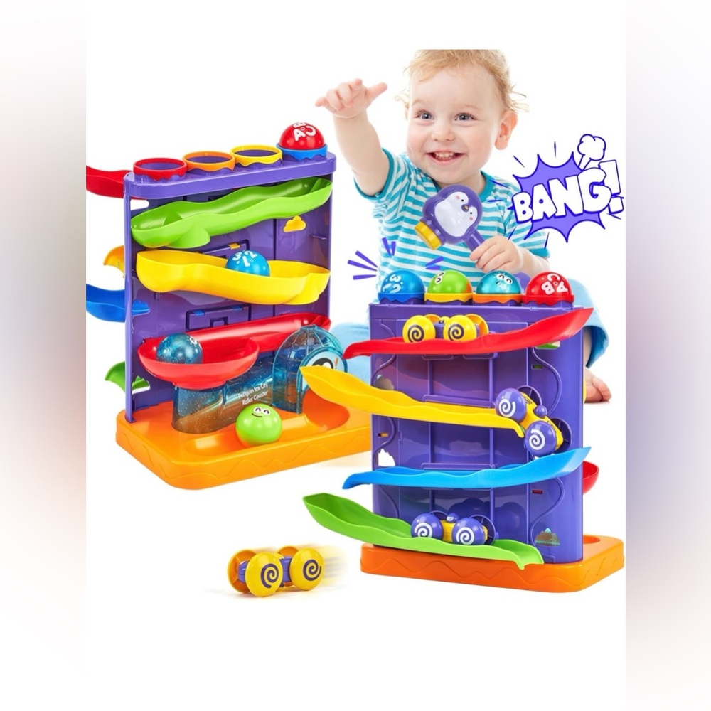 Vibrant Pound Ball & Ramp Race Track Adventure Toy
